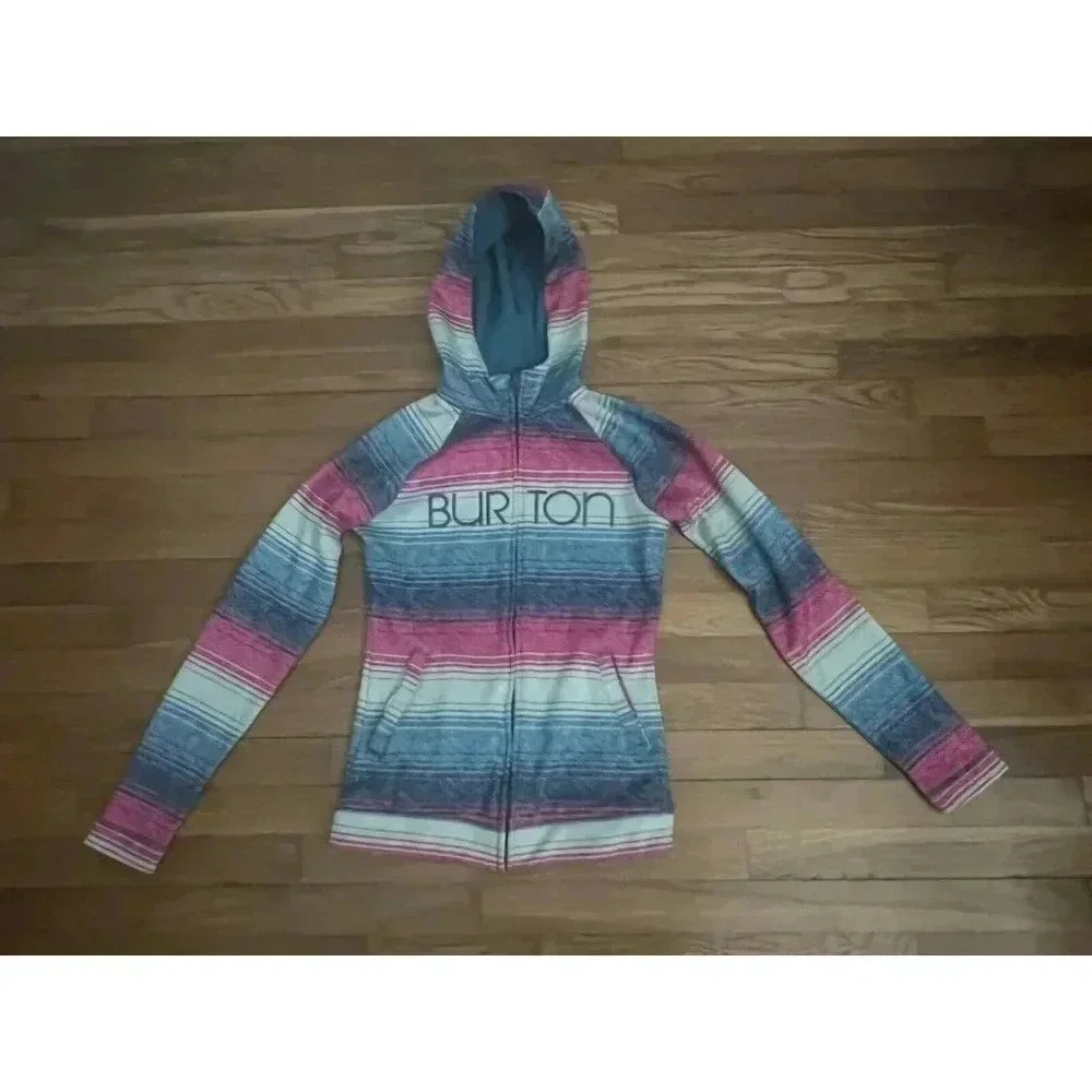 Burton Columbo Spellout Full Zip Pink WB Peak Hoodie Jacket Fleece SZ XS